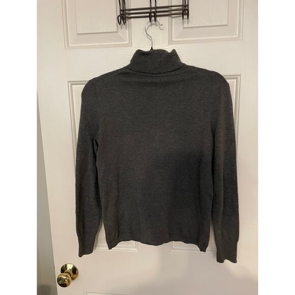 Talbots Womens Small Petite Turtle Neck Sweater Gray Long Sleeve Staple Solid - Picture 2 of 7